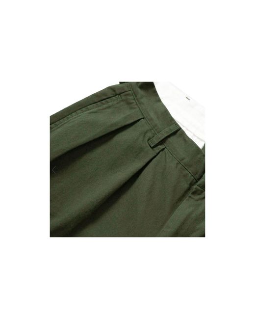 Service Works Green Drill Part Timer Shorts for men