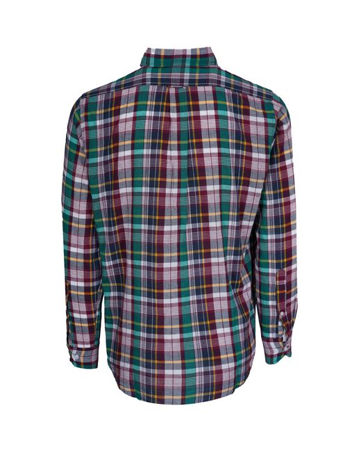 Stuarts London Blue Madras Classics Long Sleeved Shirt for men