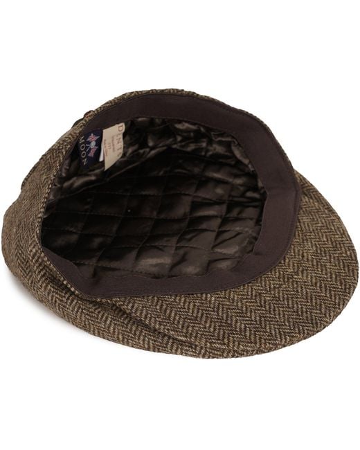 Dents Brown Abraham Moon Flat Cap for men