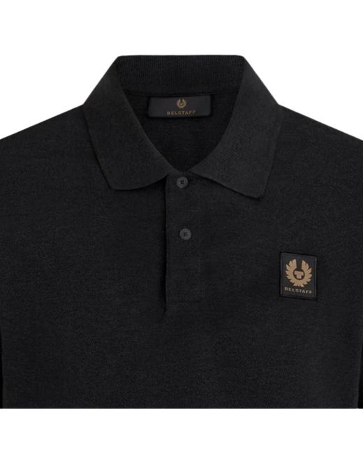 Belstaff Black Short Sleeve Polo Shirt for men