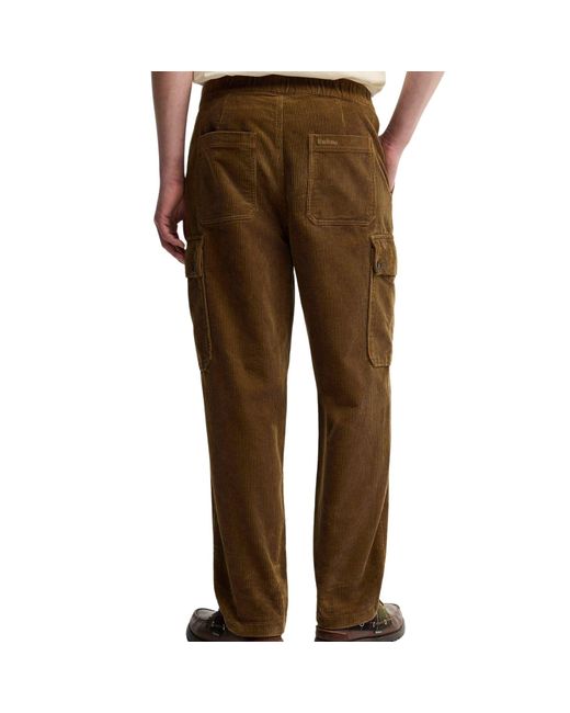 Barbour Brown Leonard Oversized Cord Cargo Trousers for men