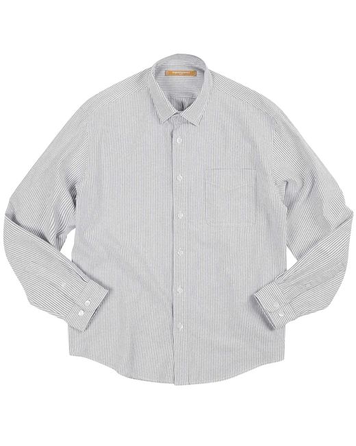 FRIZMWORKS Gray Og Striped Oxford Oversized Shirt for men