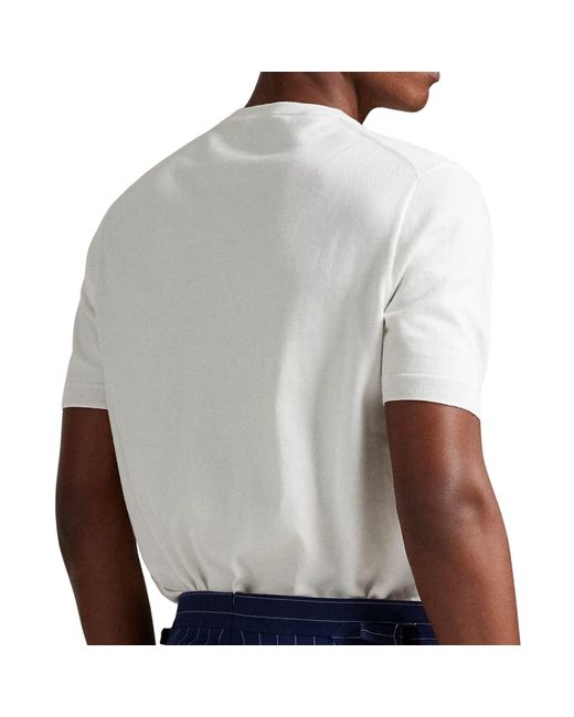 Polo Ralph Lauren White Cotton Crewneck Short Sleeve Jumper for men