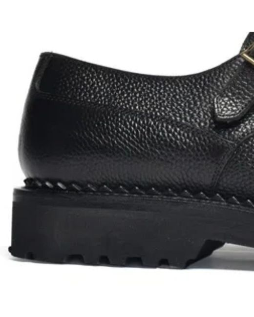 Yuketen Black Double Monk Strap for men