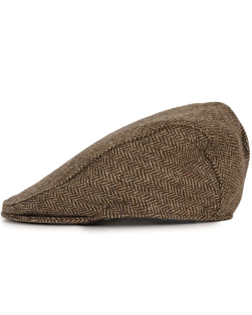 Dents Brown Abraham Moon Flat Cap for men