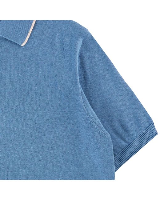 Pittari Blue Short Sleeve Polo Tipping for men