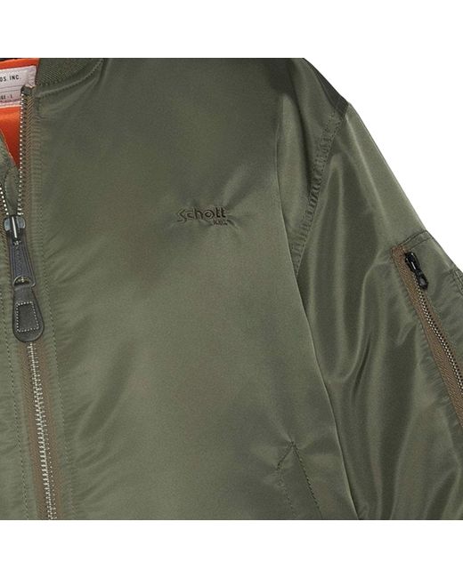 Schott Nyc Green Recycled Nylon Ma-1 90's Fit Bomber Jacket for men