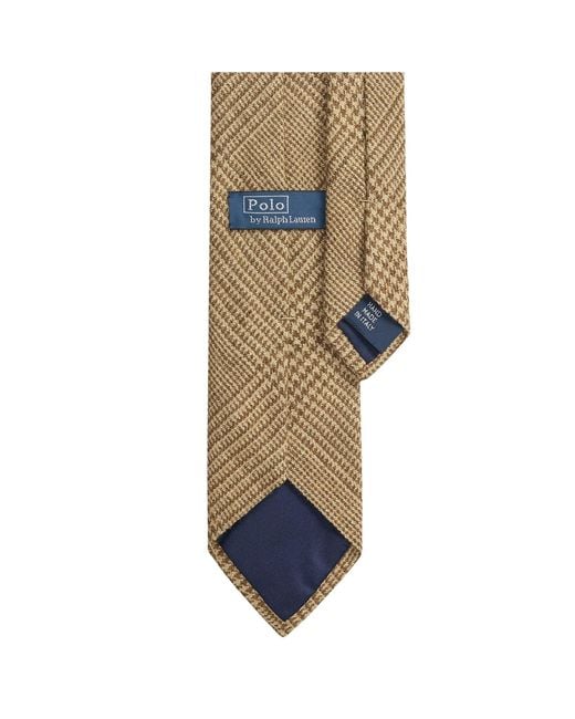 RRL Natural Glen Plaid Silk-Linen-Wool Tie for men