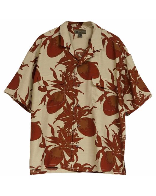 Nigel Cabourn Brown Open Collar Shirt for men