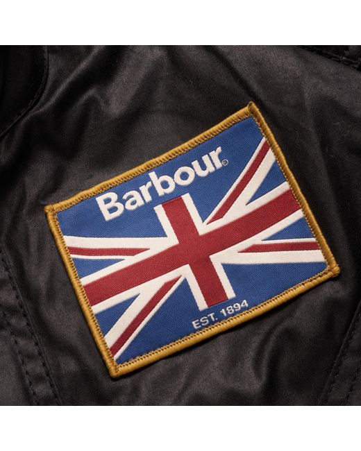 Barbour Black Union Jack Wax Jacket for men