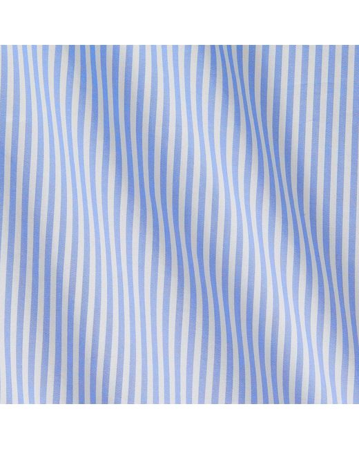 Polo Ralph Lauren Blue Custom Fit Striped Stretch Poplin Shirt for men