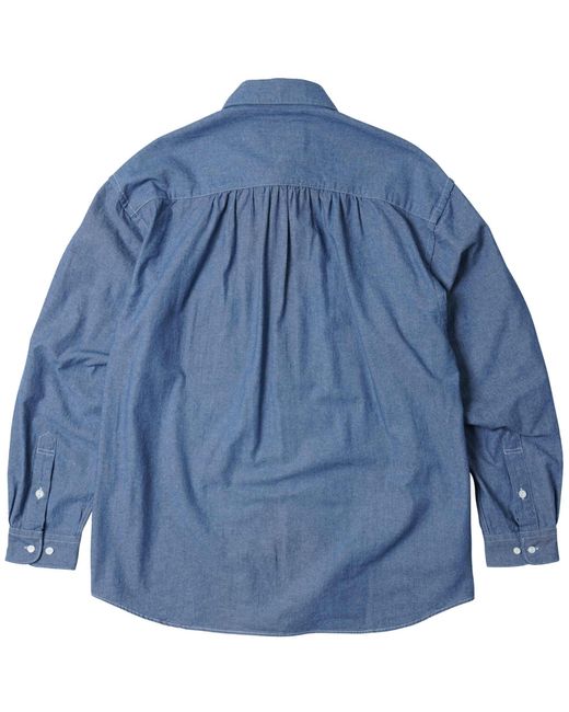FRIZMWORKS Blue Cigarette Pocket Chambray Shirt for men