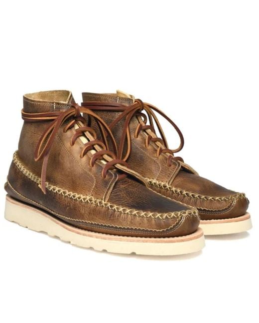 Yuketen Brown All Handsewn Maine Guide 6 Eye Db Boots for men