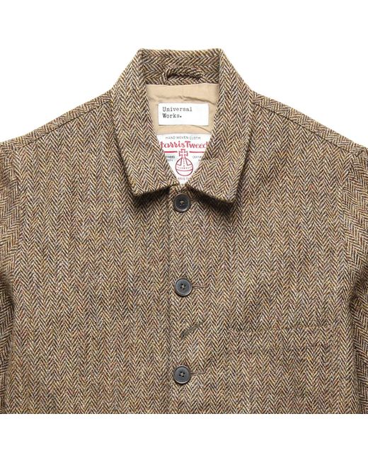 Universal Works Brown Harris Tweed Og Bakers Jacket for men