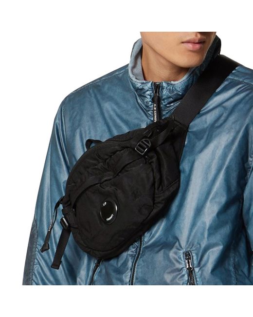 Nylon Satin Waist Bag in Black for Men 