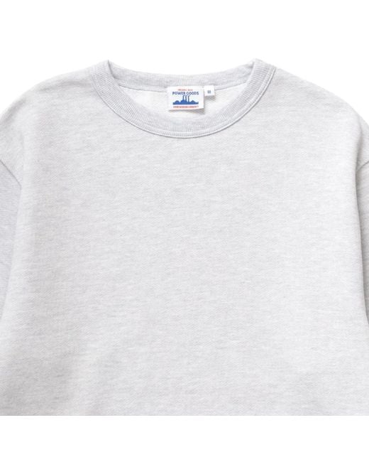 Power Goods White Loopback Crewneck for men