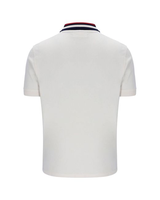 Fila White Achille Heritage Tape Polo for men