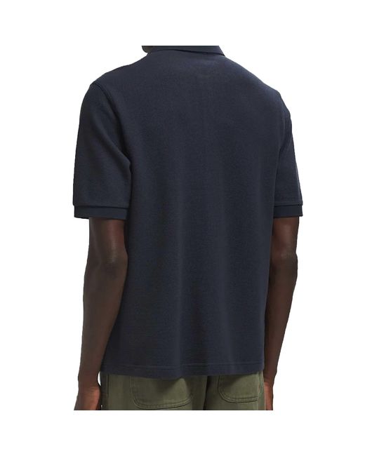 Fred Perry Blue M8522 Panelled Button Through Polo Shirt for men