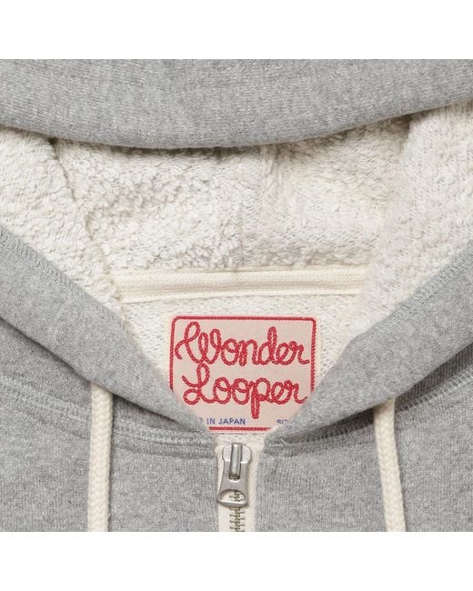 Wonder Looper Gray Zip Hoodie Super Looper French Terry for men