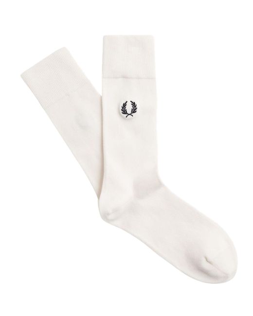 Fred Perry White Classic Laurel Wreath Sock for men