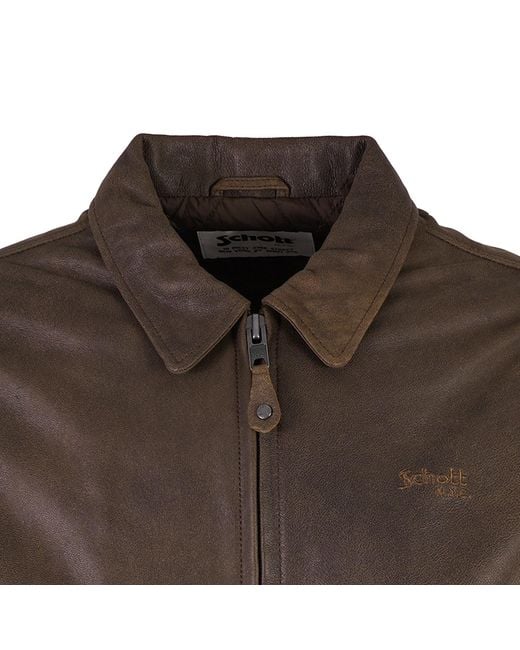 Schott Nyc Brown Leather Jacket for men
