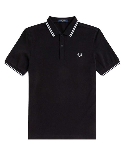 Fred Perry Black M3600 Twin Tipped Polo Shirt for men