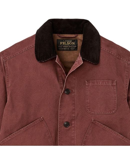 Filson Red Canvas Outfitter Jacket for men
