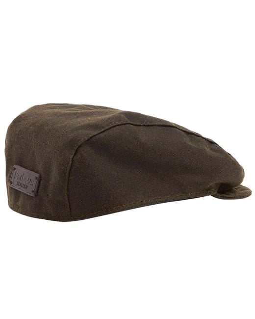 Barbour Brown Dog Wax Flat Cap for men