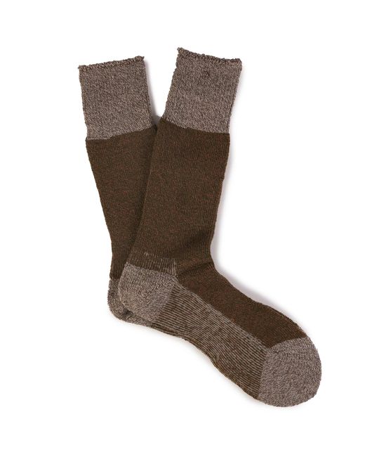 Anonymous Ism Brown Chunky Pile Socks for men