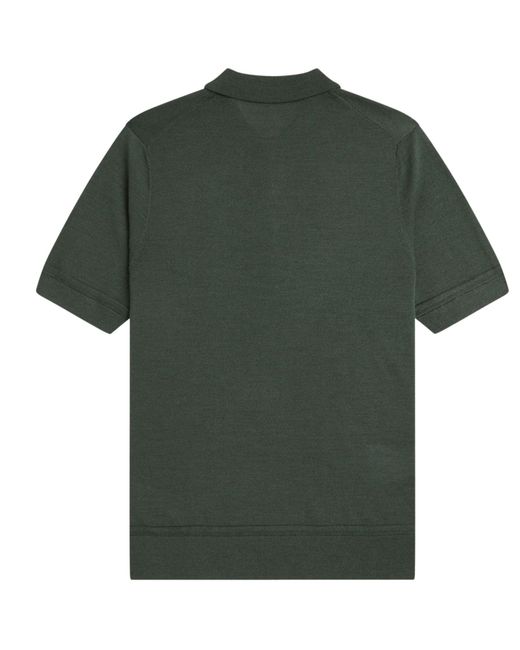 Fred Perry Green Fine Knit Shirt for men