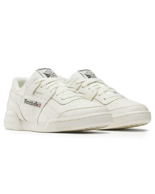 Reebok White Workout Plus Shoes for men