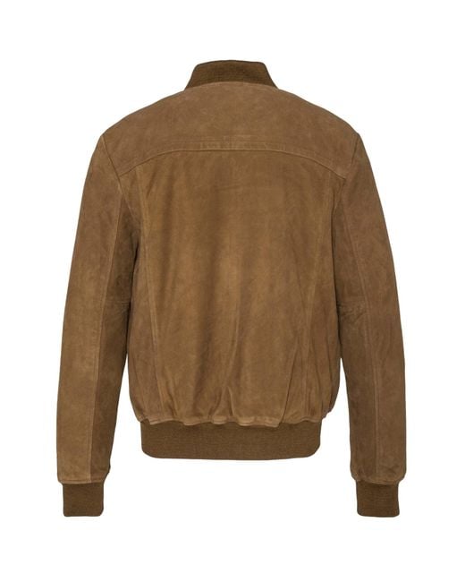 Schott Nyc Brown Suede Bomber Jacket for men