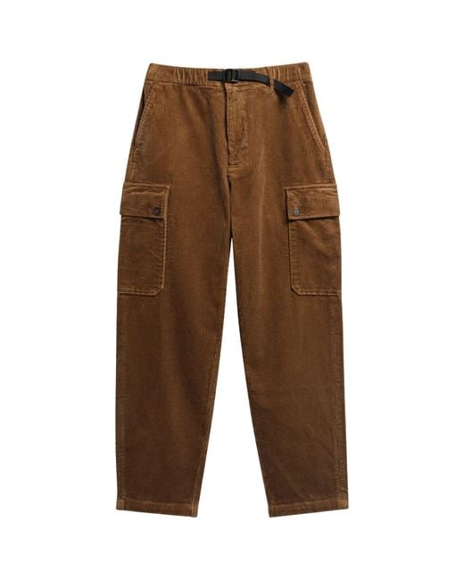 Barbour Brown Leonard Oversized Cord Cargo Trousers for men