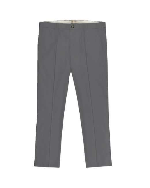 real hoxton Gray Stay Pressed Trousers for men