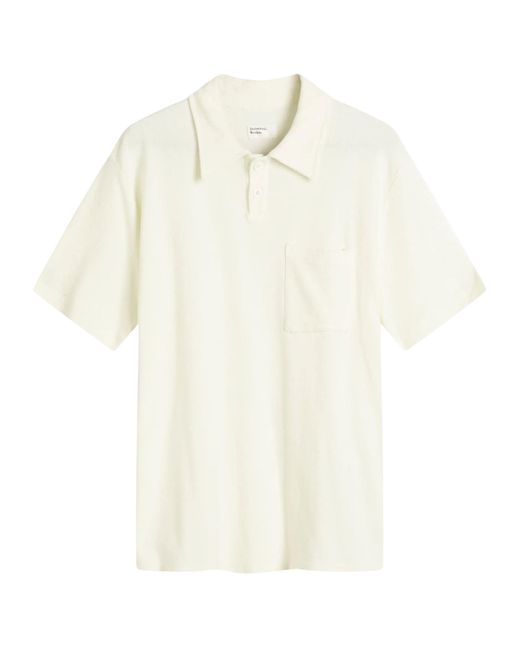 Universal Works White Newlyn Terry Polo for men