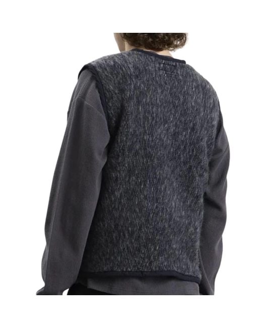 Universal Works Blue Lancaster Gilet Losso Mohair Mix for men
