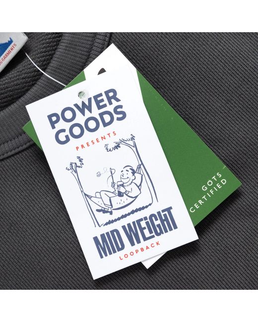 Power Goods Gray Loopback Crewneck for men