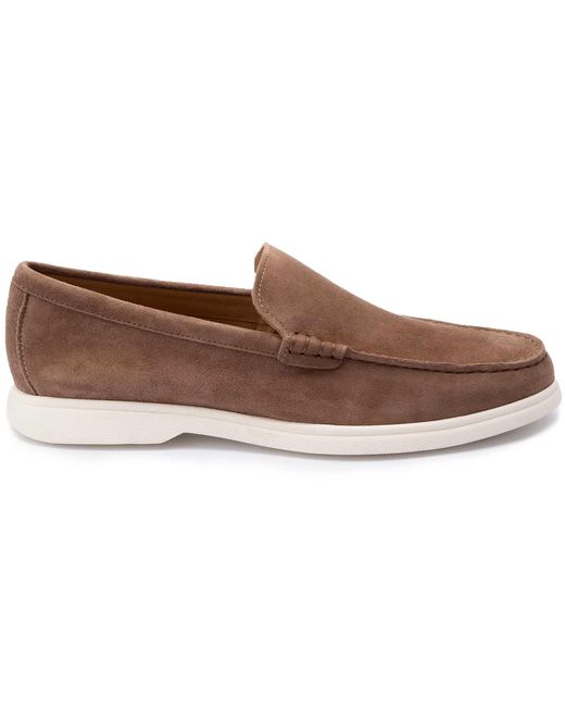 John White Brown Ethan Plain Calf Suede Loafer for men