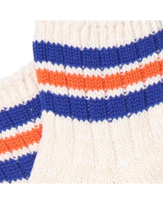 Anonymous Ism Blue Stripes Short Slub Socks for men