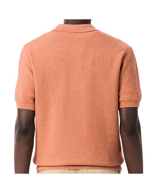 Lacoste Orange Knitted Polo Shirt for men
