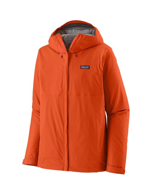 Patagonia Orange Torrentshell 3L Rain Jacket for men