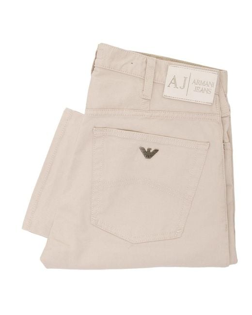 Armani Jeans Natural J21 Beige Trousers for men