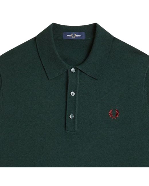 Fred Perry Green Knitted Shirt for men