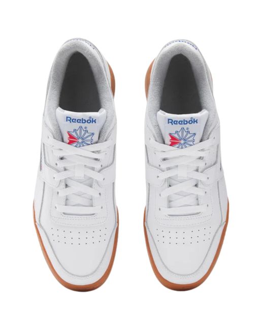 Reebok White Workout Plus Shoes for men