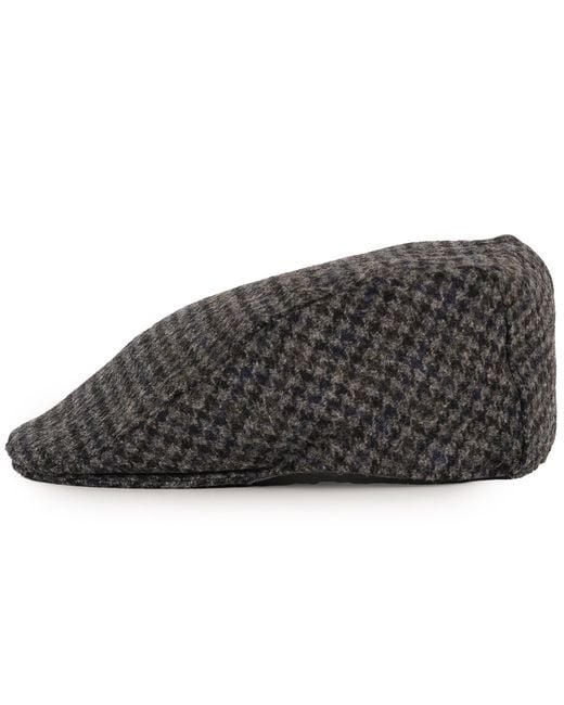 Dents Gray Moon Dogtooth Flat Cap for men