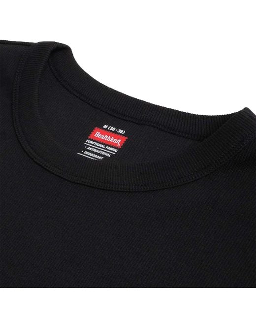 Healthknit Black Heavyweight Rib Crew T-Shirt for men