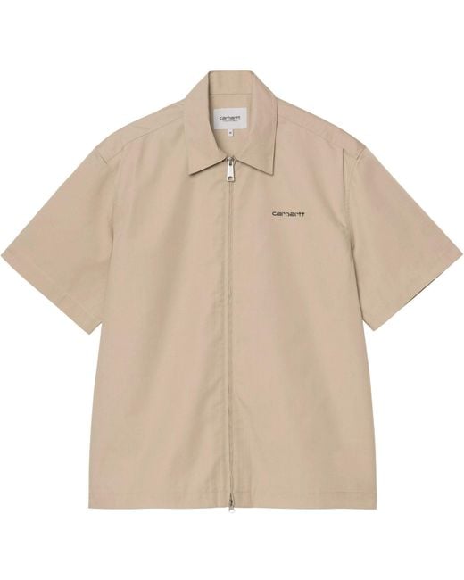 Carhartt Natural Short Sleeve Postal Zip Shirt for men