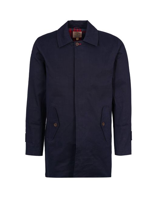 real hoxton Blue Mac Coat for men