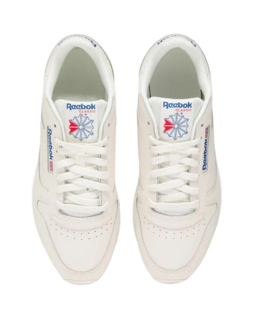 Reebok White Classic Leather Sneakers for men