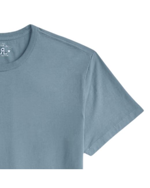 RRL Blue Garment-Dyed Crewneck T-Shirt for men